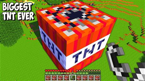 I Found Biggest Tnt Block Ever In Minecraft What If I Light Giant Tnt