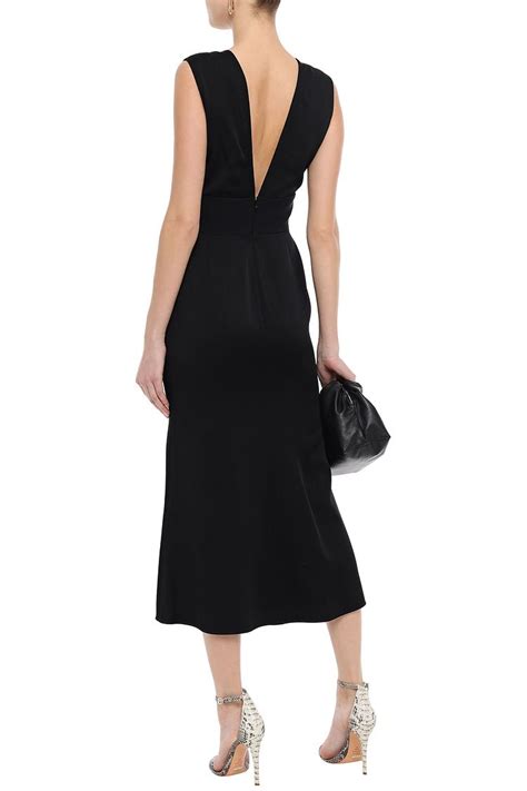 Victoria Beckham Satin Crepe Midi Dress The Outnet