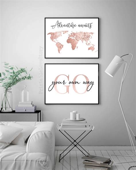 Rose Gold Room Decorteen Girl Bedroom Decorbedroom Wall Etsy