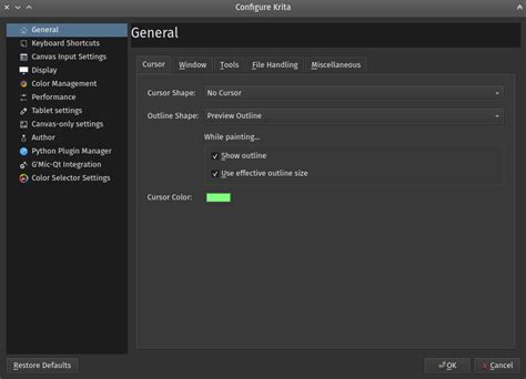 General Settings Krita Manual Documentation