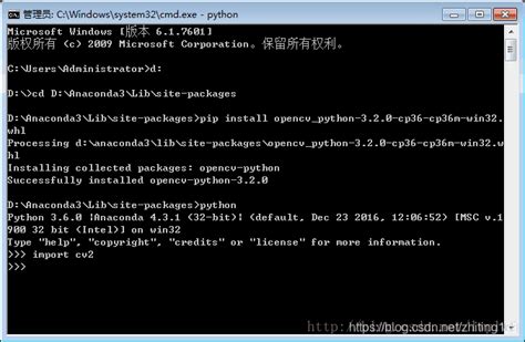 Python Opencv 环境配置（win10 Python3 7 Anaconda3 Opencv） Python3 7对应的opencv版本 Csdn博客