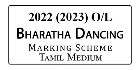 Ol Bharatha Dancing Marking Scheme Tamil Medium E Kalvi