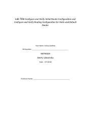 Netw Lab Report Template Docx Lab Title Configure And Verify