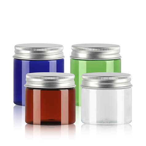 50g Plastic Pet Cosmetic Cream Jar Or Food Packaging With Aluminum Lid