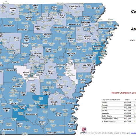 Arkansas Sales And Use Tax Rates April 2018 Arkansas Gis Office