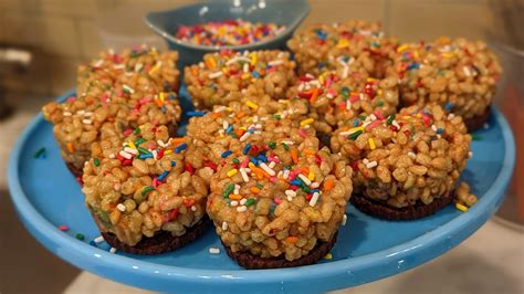 Tahini Crispy Rice Treats With Rainbow Sprinkles Recipe Rachael Ray