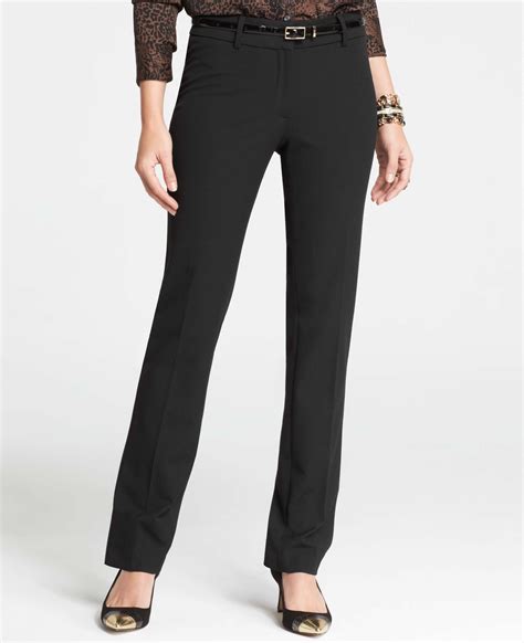 Ann Taylor Black Petite Signature Stretch Straight Leg Slim Pants Lyst