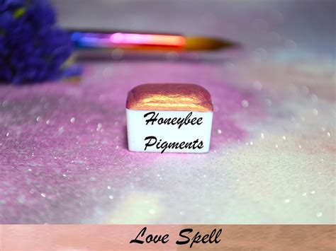 Love Spell Handmade Shimmer Pink Gold Shift Watercolour Paint Honeybee