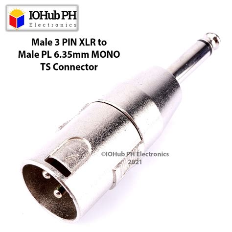 Male Pin Xlr Jack To Male Pl Mm Mono Plug Connector Adapter