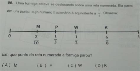 Solved 05 Uma Formiga Estava Se Deslocando Sobre Uma Reta Algebra