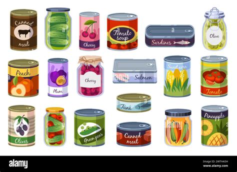 Cans Preserved Products Canned Food Glass Jars With Vegetables