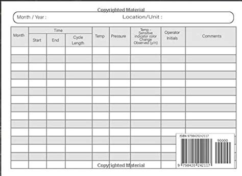 Autoclave Log Book Handy Sterilizing Logbook Sheets For Keeping Your