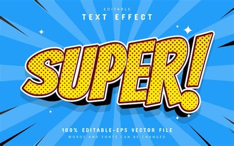 Effet De Texte Super Comique Modifiable Vecteur Premium