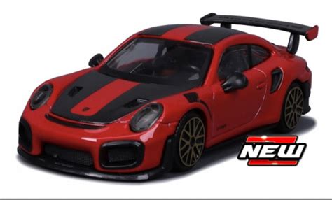 Miniature Porsche Burago Gt Rs Rouge Noire Voiture