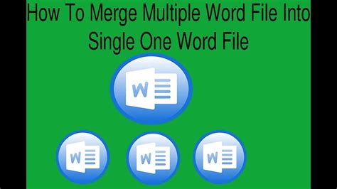 How To Merge Multiple Word File Into Single One Word File YouTube