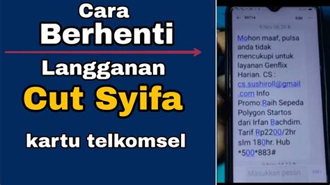 CARA BERHENTI LANGGANAN CUT SYIFA KARTU TELKOMSEL YouTube