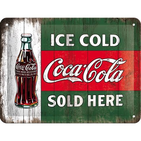 Aus Onlineshop Metal Sign Coca Cola Ice Cold Sold Here 15 X