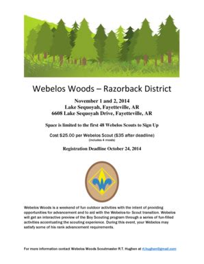 Fillable Online Storage Westarkbsa Webelos Woods Razorback District