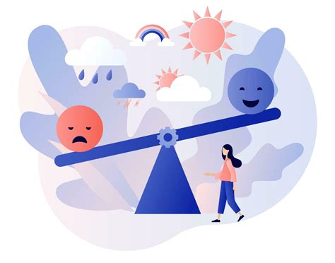 Mood swings. Emotions change. Emotional balance. Psychology disorder