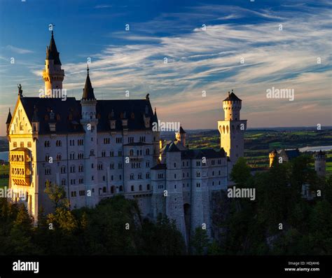 Neuschwanstein Castle at Sunset Stock Photo - Alamy