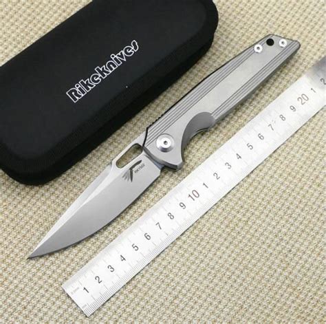 RK1502 Folding Knife Titanium S35vn Blade Wiper Handle Camping Hunting