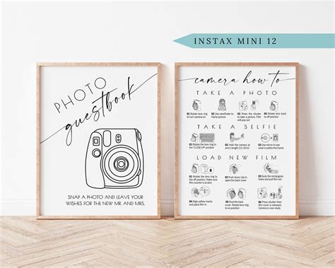 Instax Mini Instructions Sign Photo Guestbook Sign Etsy Uk