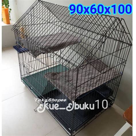 Jual Kandang Kucing Tingkat Tangga Xxl X X Cm Atap Rumah Besi