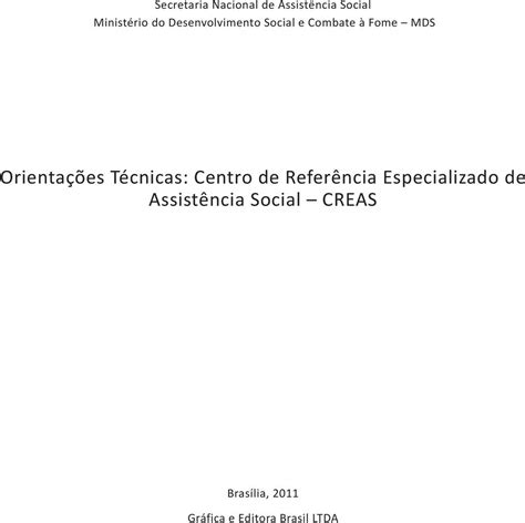 Orientações Técnicas Centro de Referência Especializado de Assistência