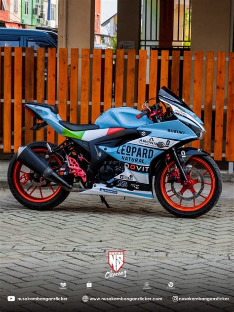 Sticker Motor Suzuki GSXR 150 Leopard Biru Tosca Cutting Stiker Decal