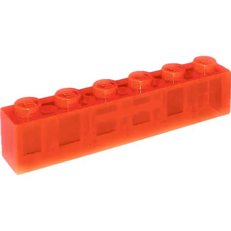 LEGO Transparent Neon Reddish Orange Brick 1 X 6 3009 30611 Brick