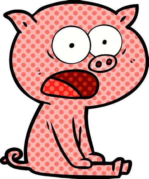 cartoon sitting pig shouting 12422928 Vector Art at Vecteezy