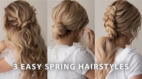 How To 3 Easy Spring Hairstyles 🌼 Youtube