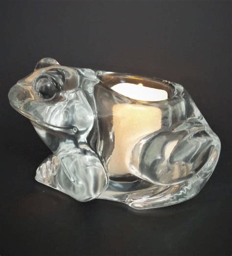 Clear Frog Votive Tealight Candle Holder Patio Light Indiana Glass Air Plant Holder Prince