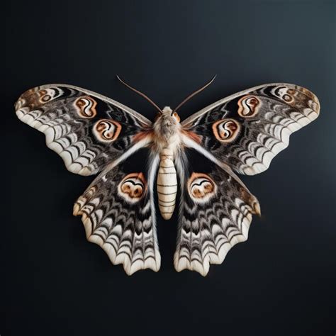 Premium Ai Image Photorealistic Male Moth Renderings On Black Background