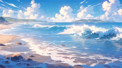 Premium AI Image | beautiful ocean landscape illustration