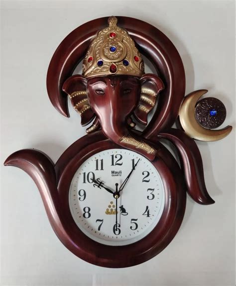 Quartz WOODEN OM GANESHA WALL CLOCK For Home At 379 In Bengaluru