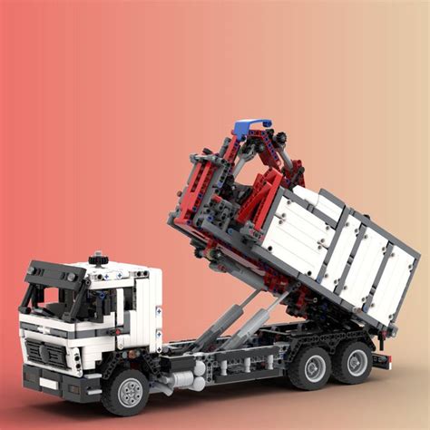 MOC 120710 OF Hookloader Crane Container Truck Klemmbausteine