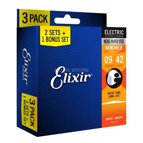 Elixir 16540 Nanoweb Electric 09-42 - 3 Pack | Deutschland