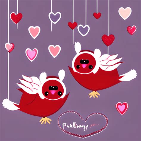 Two Fluffy Love Birds Valentine Clipart · Creative Fabrica