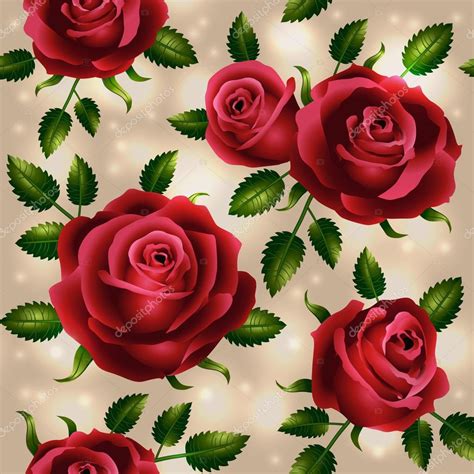 Roses Seamless Pattern Stock Vector Vadelma Stock 34161243