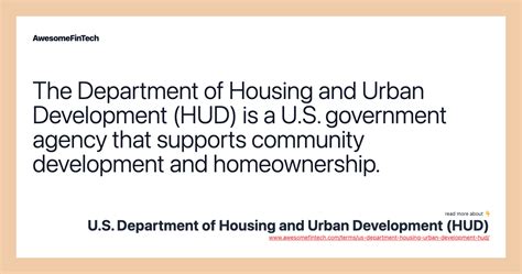 Us Department Of Housing And Urban Development Hud Awesomefintech