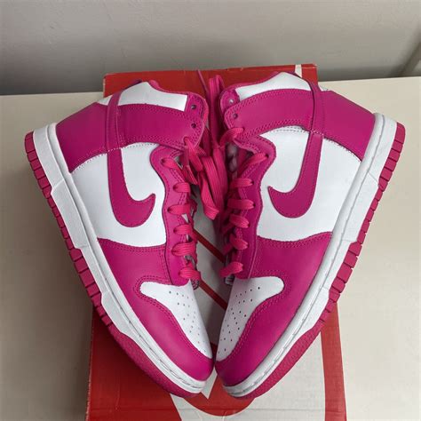 Size 5 5 4y Nike Dunk High Pink Prime Worn Once With Original Box 195866273092 Ebay