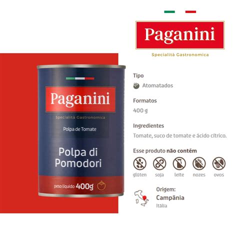 Polpa De Tomate Italiano Paganini 400g Emporio Campo Gourmet