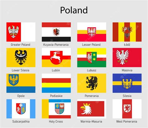 Premium Vector | Set Flags of the voivodships of Poland All Polish ...