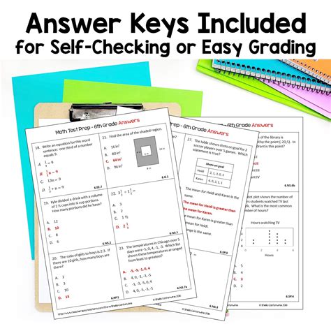 6th Grade Math Review and Test Prep Worksheets - Etsy