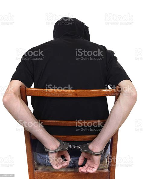 Man In Handcuffs On The Chair Stock Photo Download Image Now Adult