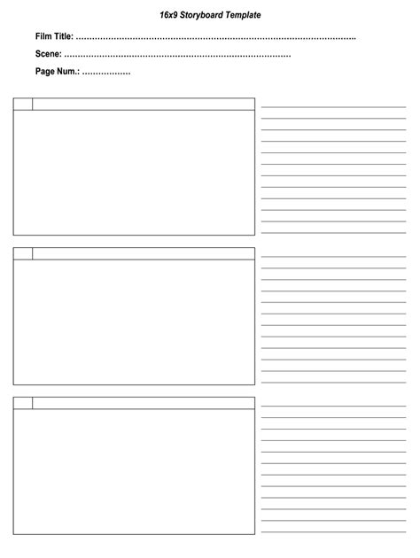 X Storyboard Template