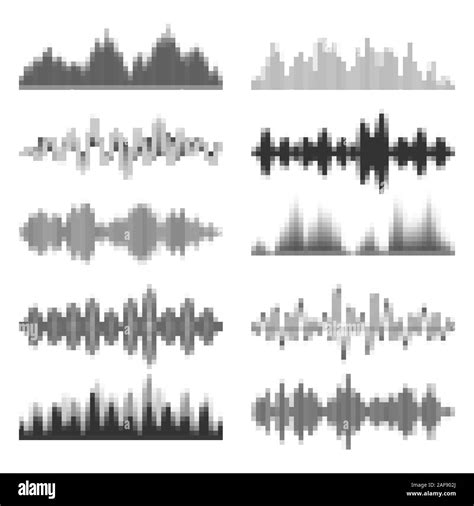 Schallwellen Sammlung. Analoge und digitale Audio Signal. Musik ...