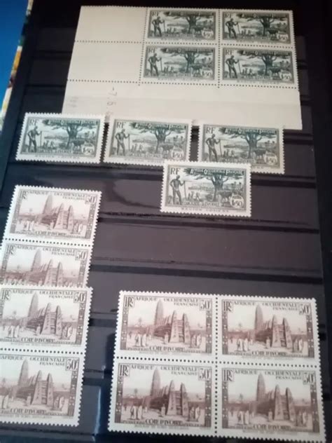 LOT DE de 250 Timbres des Colonies Françaises de Côte d Ivoire EUR 35