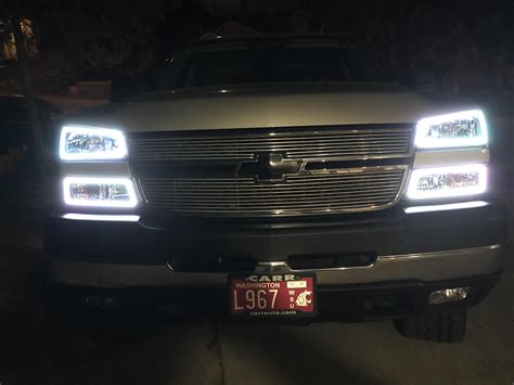 Spec D Dual Halo Projector Headlights Leds Chevy Silverado Off